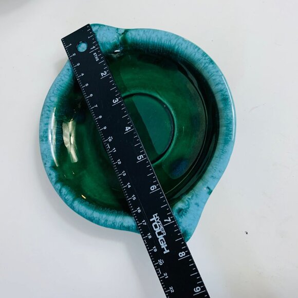 Hull Farm House Eagle Pitcher Basin Set Green Drip Glaze Pottery Home Decor VTG - Picture 9 of 16